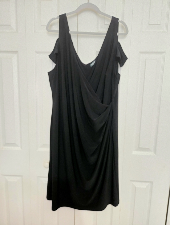 Lauren Ralph Lauren Dresses & Skirts - Lauren Ralph Lauren Black Cold-Shoulder Draped Women’s Dress